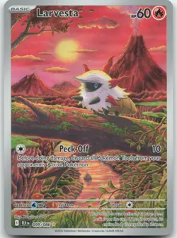 Larvesta 099/086 SV: Black Bolt Pokemon Card NM - Image 1