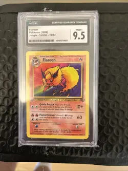 1st Edition Flareon Jungle Non-Holo Rare Card 19/64 1999 WOTC, Cgc 9.5 - Image 2