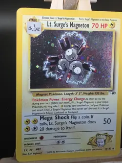 💎 Pokemon TCG Lt. Surge's Magneton Gym Heroes 8/132 Holo Vintage | LP / NM - Image 2