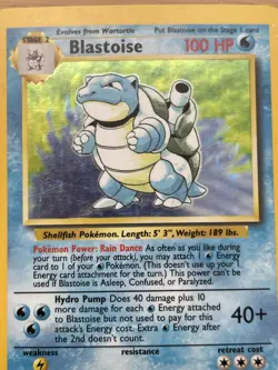 Blastoise 2/102 Holo Holo Rare Base Set Unlimited Pokemon MP - Image 2