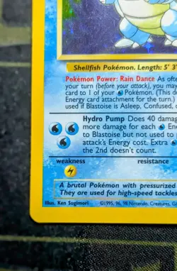 Pokemon Base Set Blastoise 2/102 Holo Unlimited (MP/LP) Vintage Rare - Image 2