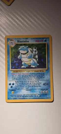 1999 Pokemon Base Set Blastoise 2/102 Unlimited Holo Rare MP - Image 1