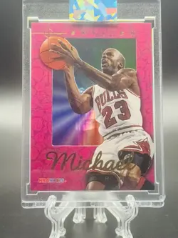 1995-96 NBA HOOPS MICHAEL JORDAN SKYBOX BLUE & PINK SKYVIEW🔥RARE🔥SSP🔥GRADE IT - Image 3