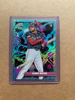 2024 Topps Chrome Cosmic Aqua Equinox /199 Rare James Wood 🔥🔥🔥 Rookie - Image 1