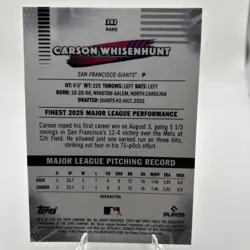 CARSON WHISENHUNT 2026 Topps Finest Baseball Rare Refractor #282 (RC) - Image 2