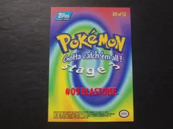 1999 Topps Pokemon the First Movie Rainbow Foil E9 #09 Blastoise Blue Logo - Image 2
