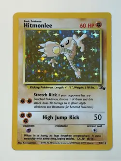 Pokemon TCG Hitmonlee Fossil 7/62 Unlimited Holo Rare 60 HP 1999 Wizards English - Image 1