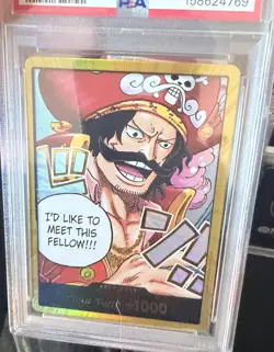 2025 ONE PIECE OP13 DON!! CARD ALTERNATE ART- GOLD PSA 10 GOL D ROGER - Image 1