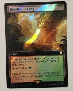Mtg Fallout Rootbound Crag Extended Art NM Surge Foil NICE!! - Image 1