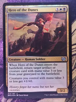 Hero of the Dunes 213 Uncommon The Brothers' War Magic: The Gathering Foil LP - Image 1