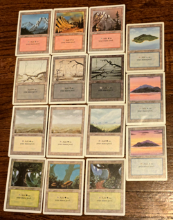 MTG 3rd edition Revised - Basic Land Set x1 of each Art = (x15) - EX/LP Cond - Image 1