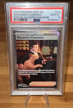 2023 POKEMON MEW EN-151 SPECIAL ILLUSTRATION RARE GIOVANNI'S CHARISMA PSA 10 - Image 1
