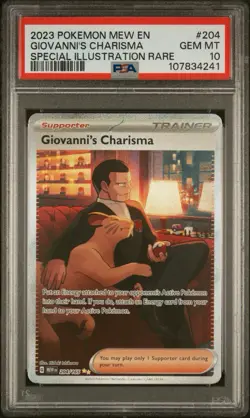 2023 POKEMON MEW EN-151 SPECIAL ILLUSTRATION RARE GIOVANNI'S CHARISMA PSA 10 - Image 3