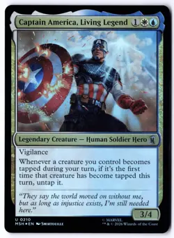 Captain America, Living Legend MSH 210 Magic: The Gathering Foil UC NM - Image 1