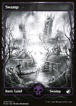 MTG Swamp Midnight Hunt Basic Land Swamp NM - Image 2