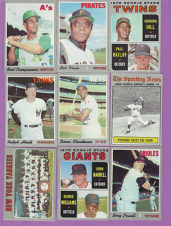 1970 Topps Baseball Partial Set, Lot of 337 Cards, No Duplicates, EX. - Image 2