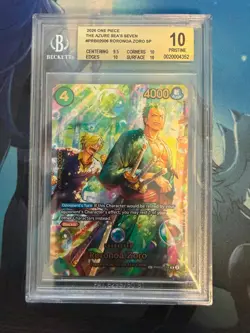 Roronoa Zoro PRB02-006 SP BGS Pristine 10 OP14 Bubble Zoro - Image 1