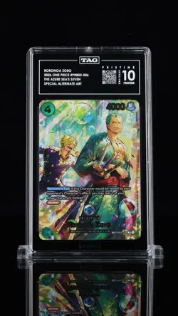 Roronoa Zoro - PRB02-006 (SP) The Azure Sea's Seven Foil TAG Pristine 10 - Image 1