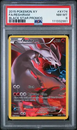 2015 POKEMON BLACK STAR PROMO RESHIRAM #XY74 PSA 8 NM #111332981 - Image 1