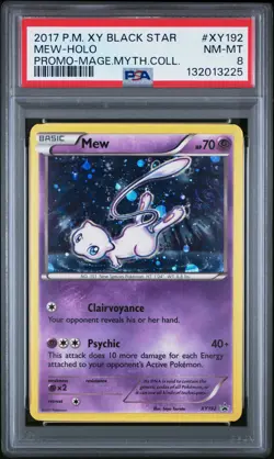 2017 POKEMON XY BLACK STAR PROMO MEW #XY192 HOLO PSA 8 NM #132013225 - Image 1