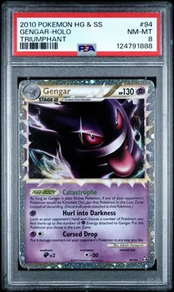 Pokemon TCG HGSS Triumphant Gengar Prime 94/102 Holo PSA 8 Pack Fresh NEW CERT!! - Image 1