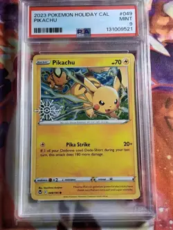Pokemon Pikachu #49 Snowflake Stamp PSA 9 - Image 2