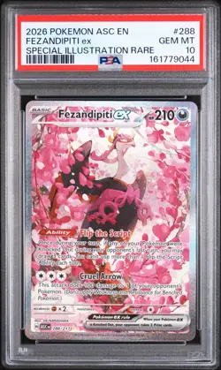 2026 Pokemon Fezandipiti ex 288/217 SIR Ascended Heroes PSA 10 Gem Mint - Image 1