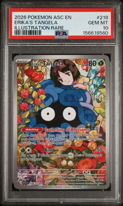 Pokemon Erika's Tangela Illustration Rare Holo PSA 10 218/217 English - Image 1