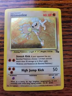 PL* Pokemon TCG Fossil Set Hitmonlee Holo Card 7/62 WoTC - Image 1