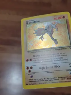 PL* Pokemon TCG Fossil Set Hitmonlee Holo Card 7/62 WoTC - Image 2