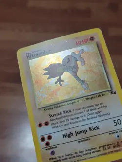 PL* Pokemon TCG Fossil Set Hitmonlee Holo Card 7/62 WoTC - Image 3
