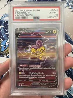 2023 POKEMON SWORD & SHIELD CROWN ZENITH #GG41 FULL ART/RAIKOU V PSA 10 - Image 1