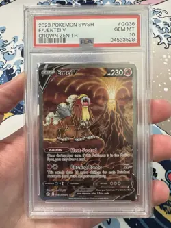 2023 POKEMON SWORD & SHIELD CROWN ZENITH #GG36 FULL ART/ENTEI V PSA 10 - Image 1