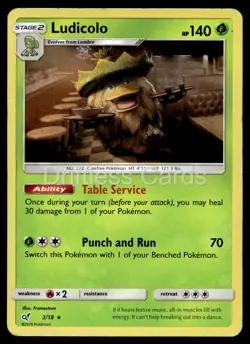 Ludicolo 2/18 Rare Detective Pikachu Pokemon Holo MP - Image 1