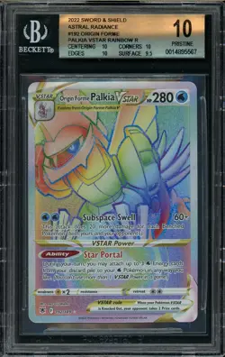 2022 Pokemon Astral Radiance Origin Forme Palkia VSTAR #192 BGS 10 PRISTINE - Image 1