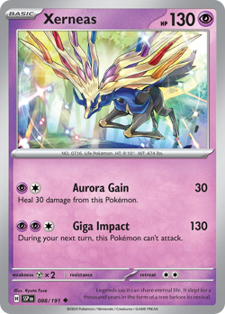 Xerneas 088/191 Uncommon Surging Sparks Pokemon Reverse Holo Near Mint - Image 1