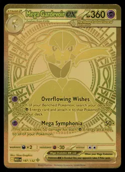 Pokemon Cards Mega Gardevoir ex 187/132 Holo Mega Evolution Mega Hyper Rare NM - Image 1