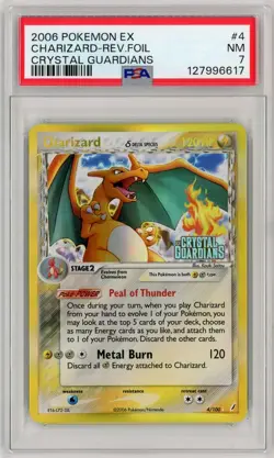 2006 Pokemon EX Charizard Reverse Foil PSA 7 Near Mint Crystal Guardians #4 - Image 1