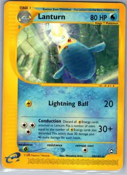 Lanturn 20/147 Non Holo Aquapolis - Pokemon Card - LP - Image 1
