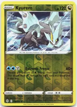 Kyurem 116/203 Holo Rare Evolving Skies Pokemon Reverse Holo Near Mint - Image 1