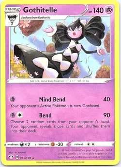 Gothitelle Darkness Ablaze 075/189 Rare Pokemon Near Mint Pokemon Card - Image 1