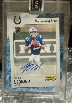 2025 Riley Leonard Panini InstantNFL The Incoming Class #8- WATER 3/10 AUTO - Image 1