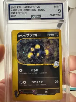 POP 7! 2001 P.M. Japanese VS Karen’s Umbreon - Holo #091 AGS9 (is a PSA10) ! - Image 1