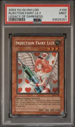 PSA 9 Yu-Gi-Oh! 2003 Injection Fairy Lily LOD-100 Secret Rare Unli. Yugioh [PSA] - Image 1