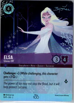 Elsa - Gloves Off (Alternate Art) 19/P1 Foil Disney100 Promos - Lorcana - NM - Image 1