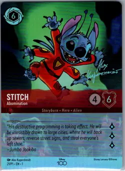 Stitch - Abomination (Alternate Art) 21/P1 Foil Disney100 Promos - Lorcana - NM - Image 1