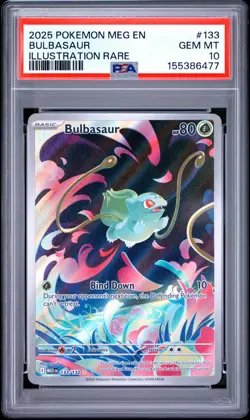 2025 POKEMON MEG EN-MEGA EVOLUTION ILLUSTRATION RARE #133 BULBASAUR PSA 10 - Image 1