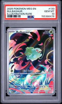 2025 POKEMON MEG EN-MEGA EVOLUTION ILLUSTRATION RARE #133 BULBASAUR PSA 10 - Image 1