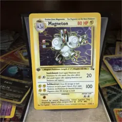 Pokemon TCG WOTC Fossil 1st Edition Magneton #11/62 Holo Rare English 1999 80 HP - Image 1