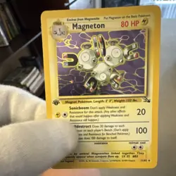 Pokemon TCG WOTC Fossil 1st Edition Magneton #11/62 Holo Rare English 1999 80 HP - Image 2